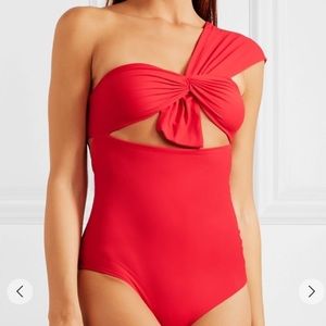 Marysia Red Venice One Shoulder Maillot NWT XS